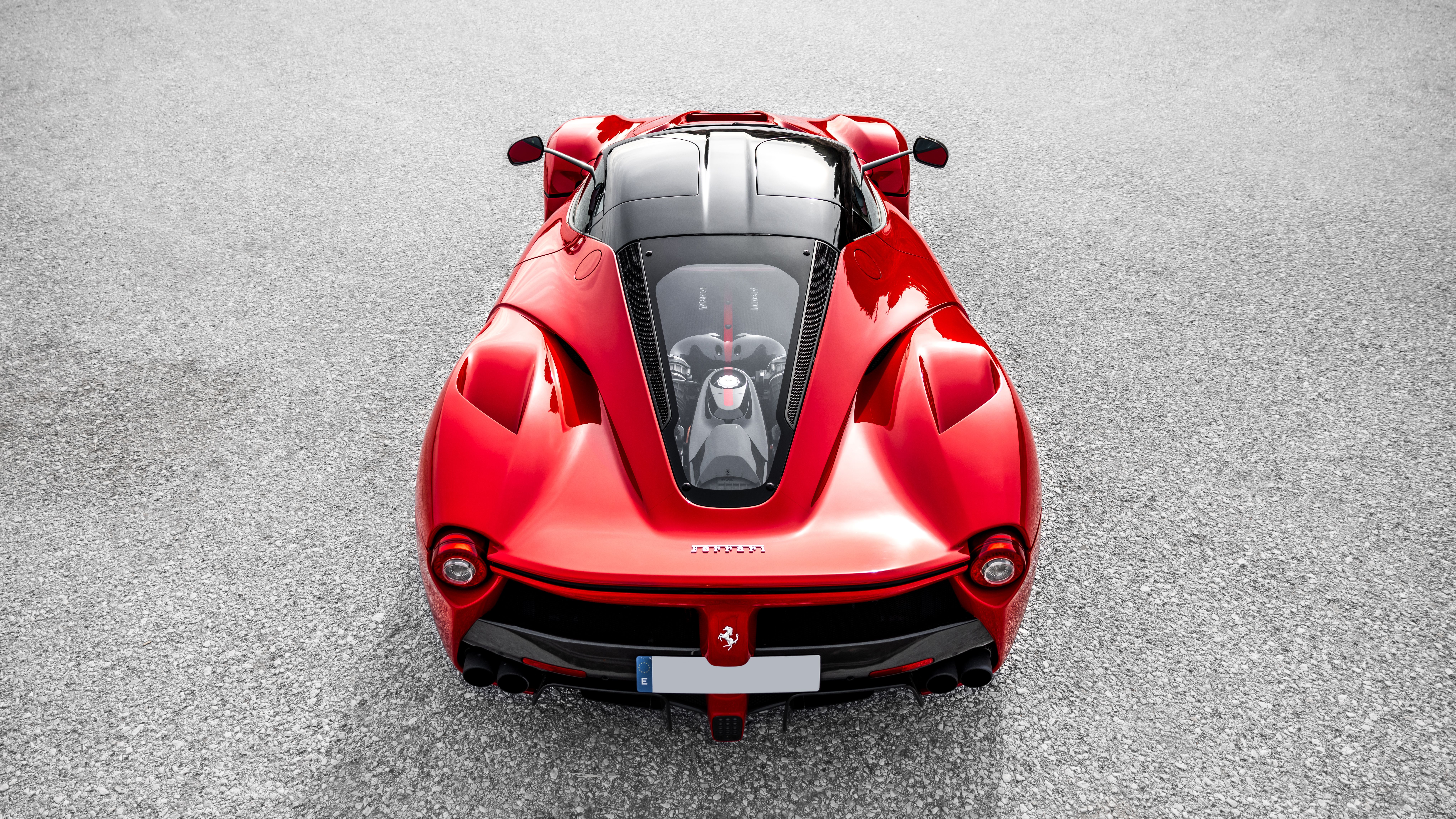 Red Ferrari LaFerrari rear three-quarter view
